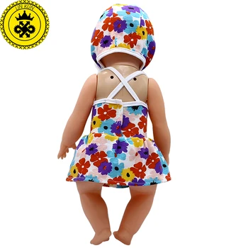 Bebek Doğmuş Bebek Giysileri Yaz Etek Mayo + Yüzme Kap Elbise Uygun 43cm Zapf Bebek Doğmuş 551 16-18 inç Bebek Aksesuar Bebek