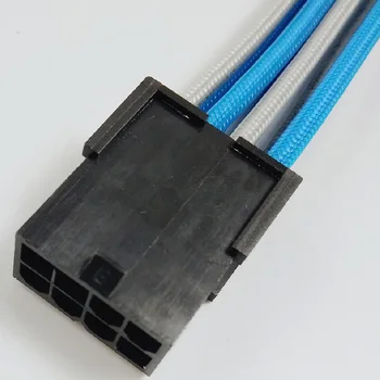Açık Mavi Gri Kol Erkek 6+2Pin 18AWG PSU Uzatma Güç Kablosu / Kablo WinfMOD PCI-E 8 PİN Dişi