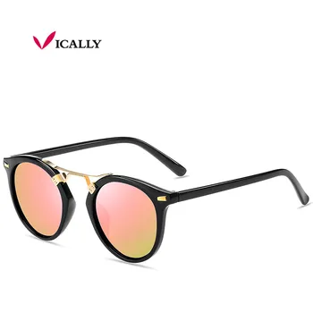 Ayna Yuvarlak Bayanlar güneş Gözlüğü Renkli Lens Özel tasarım Oval Lunette UV400 Koruyucu Gözlük Kadın Güneş Gözlükleri