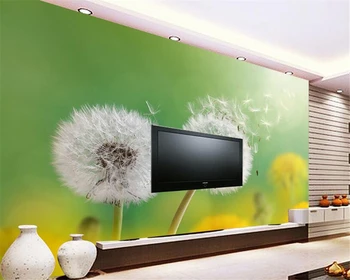 Beibehang 3D TV arka Plan duvar Kağıdı 3d pasoyu de parede Yatak Odası Stereo Romantik Karahindiba arka Plan duvar Oturma Odası duvar Kağıdı