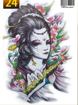 Japon geyşa gözyaşı su geçirmez Geçici Dövme Sticker geri kadınlar için adam dövme Su Transferi Sahte Flash dövme çiçek tüm