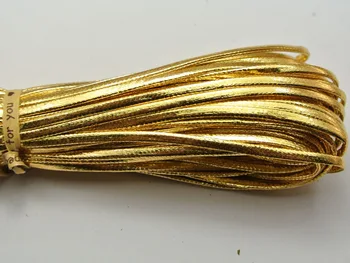 10 Metre Altın Düz Yumuşak Sentetik Deri Takı Kordon Dantel String 3X1mm