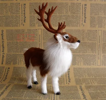 Aritificial hayvan 22x7x27cm kahverengi ren geyiği model Noel geyik oyuncak polietilen&kürk el sanatları,dekorasyon, bebek oyuncak A0460