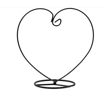Kalp 1 Adet P15 Dekorasyon ev Düğün için Demir mumluk Mum Fener Asılı Cam Top şeklindeki ayağı