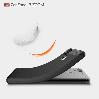 3 ZenFone ASUS ZenFone Zoom 3 ZE553KL Durumda Silikon Karbon Fiber Kılıf ASUS ZenFone Zoom 3 Dava için Zoom ZE553KL 64 GB