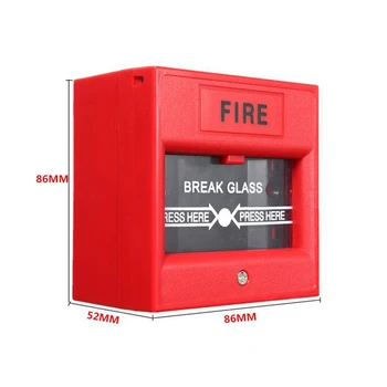 2 5 adet/lot kırmızı cam kırık düğme-Tel Geleneksel Manuel Çağrı Noktası yangın alarm sistemi