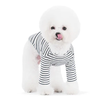 XXL Küçük Orta X'LER için pamuk Pet Köpek Giysileri Köpek Çizgili Yelek T-Shirt Pug Franche Bulldog köpek Yavrusu Giyim Dip Gömlek