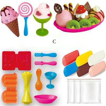 Oyun dostu renkli kil kalıp setleri anaokulu oyuncakları DİY çocuk meyve dondurma ayarlar destekleyen yeni ortam -