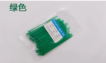 Yeşil Naylon kravat kemer 3X100 renk çevre koruma plastik sabit öz-kilitleme tipi