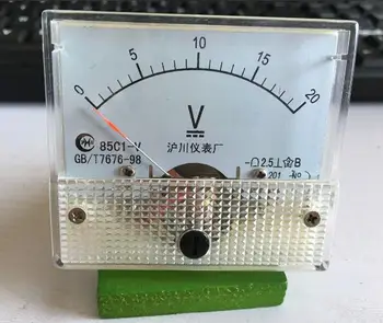 0 85C1 DC-20V işaretçi tipi dc voltmetre gerilim ölçer, mekanik başlık