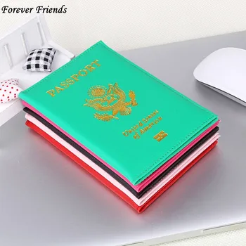 ForeverFriends Amerika Birleşik Devletleri Pasaport Sahibi Kapak PU Lear KİMLİK Kartı Moda Seyahat s pasaport Amerika için pasaport Kapakları