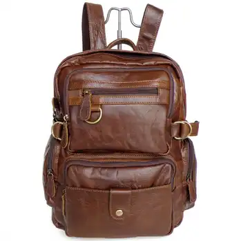Vintage kahverengi gerçek hakiki deri kadın inek derisi kadın #MD-J7042 çantaları Seyahat sırt çantası