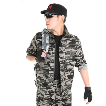 Erkekler Askeri Unfiroms erkek Av Kıyafeti Giyim Kamuflaj Taktik Takım Elbise Ceket+pantolon takım Elbise Ghillie Çoklu