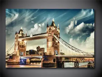 Tuval Duvar Sanat Resim Ev Dekorasyon 1 Panel Ücretsiz Kargo London Tower Bridge İngiltere Baskı Resim Resim