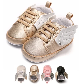 Midilli Melek Kanatları PU yeni Doğan bebek bebek ayakkabıları İlk Ayakkabı Bebek Çocuk Çocuk Botu Çocuk Kız Ayakkabı Patik Walkers