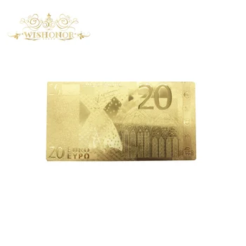 10 adet/lot EURO 20 Altın Varak Ev Dekorasyonu için Plastik Bill EURO Dünya Para banknot Koleksiyonları Hediye Banknot