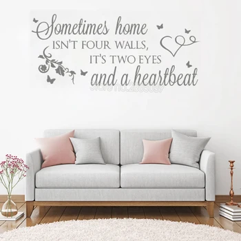 Bazen Ev Değil Dört Duvar Sanat Metin Duvar Sticker Yatak Odası Romantik Tasarım İç Duvar Dekoratif LC240 Dekor Ev İlham