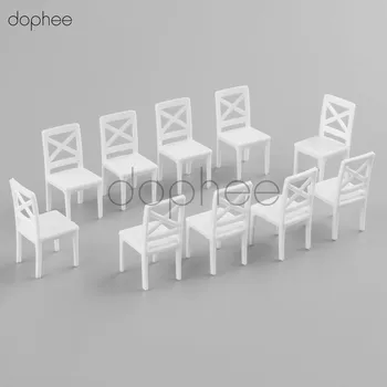 Bina modelsandbox malzemesi 1 dophee 10 adet Beyaz sandalye modeli:25 iç dekorasyon süsler