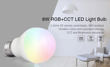 Milight AC 85V - 265V E27 6,0 8 W 9 W, NOKİA RGB+ŞAT Ampul 2.4 G Kablosuz RF WİFİ Uzaktan App Dim sıcak Beyaz Led Lamba Kontrol LED