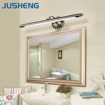 JUSHENG Antik Bronz Banyoda Sconce Duvar Işıkları 110 V / 220V AC olarak Aynalar üzerine Uzun 50 Salıncak - 90CM Duvar Tipi LED Lambalar