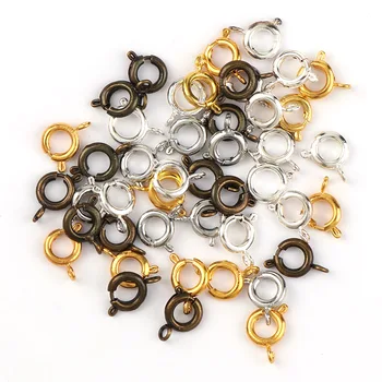 6 mm Vintage Metal Round Spring Ring Kanca DİY Bilezik Kolye Toka Toka Takı Bulgular Bağlayıcılar
