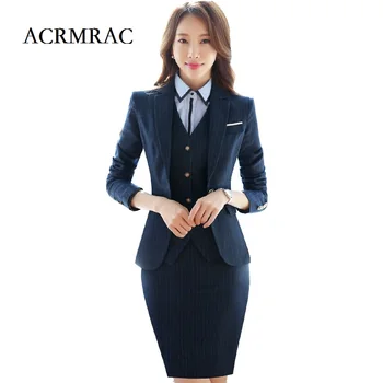 ACRMRAC Kadın Uzun Resmi kıyafet OL Resmi bir iş takım elbise kollu