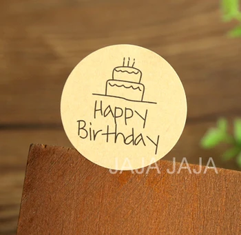Ev yapımı ekmek ve hediye paketleme Kağıt Etiket için 100pcs/lot doğum günün kutlu olsun Yuvarlak Conta Etiket(tt)Çapı 3.8 cm-1142