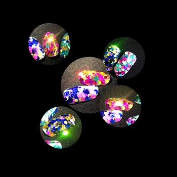 1 Kutu Parlak Yuvarlak Pul Sihirli Ayna Tırnak Sanat Glitter UV Jel İpuçları 3D Paillette Tırnak Süsleme Manikür DİY Aksesuarlar