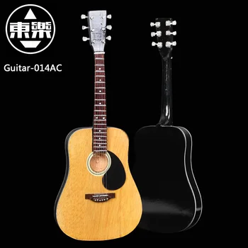 Gerçek Gitar ahşap El yapımı Minyatür Gitar Modeli gitar kılıfı ile 014AC Gitar Görüntü ve Standı (! Görüntülemek için Sadece!)