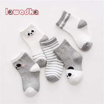 Lawadka 5Pairs/lot Pamuk Bebek Çorabı yeni Doğan Bebek Çocuklar Kızlara Şirin Çorap Çizgili Bebek Çocuk Çorap XSandS Boyutu