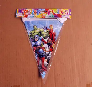 Çocuklar/Çocuklar Ev Dekorasyon Tema Parti malzemeleri İçin 10 adet/lot Avengers Afiş Ve Bayrak Çizgi film Partisi