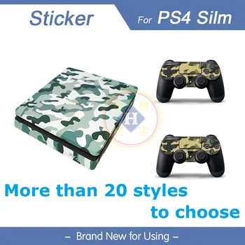 PS4 için 20 HOTHİNK fazla stilleri Çıkarılabilir Vinil Çıkartma Kapak Koruyucu Deri Film Slim PS4 Denetleyicisi PS4 Slim aksesuarları