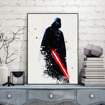 Suluboya Darth Vader Star Wars Film Posterleri Tuval Baskılar Duvar Sanatı Ev Dekorasyonu Oturma Odası için Süsleme Resimleri