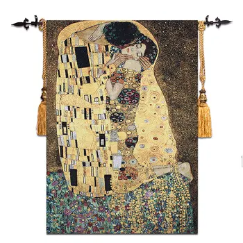 Aşk Duvar 90x140cm Gustav Klimt - öpücük Düğün hediyesi Sembol goblen Elbise kadın Eve jacauard kumaş tekstil Aubusson asılı