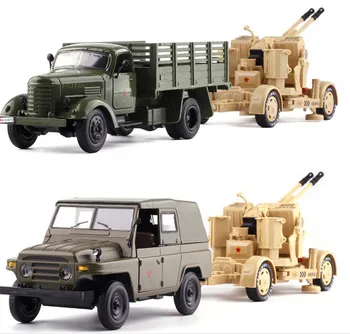 Yüksek simülasyon Jiefang Kamyon,uçaksavar silahı oyuncak,1:32 ölçekli alaşım araba modeli,statik toplama, askeri modeli,ücretsiz kargo