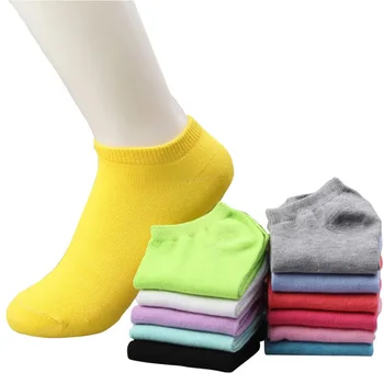 Kadın ince çorap terlik 5 çift / çok kadınlar pamuklu çorap yaz sevimli şeker renk tekne çorap ayak bileği çorap
