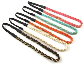 Metal zincir elastik saç bandı saç aksesuarları kafa bandı parti 12pcs/lot ile 2017 yeni Toptan Moda deri