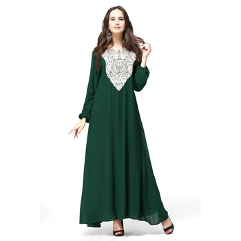 İslam Müslüman Kadınlar Çarşafımın Jilbab Kaftan Uzun Kollu Kokteyl Maxi Elbise M L T55