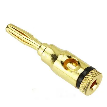 A4/Paket 24K Altın Muz Fiş Ses Hoparlör kablosu Kablo Konnektör Jack GDeals Fişler