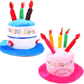 Peluş Mutlu Yıllar Şapka Doğum günü Mumları ile Şapka Pasta