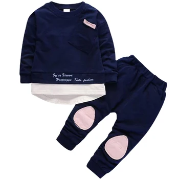 Yeni Bebek Erkek/Kız Giyim Setleri, Spor Takım Elbise Moda Çocuk Kapşonlu Pantolon Takım Elbise Set Bebek Eşofman Elbise Çizgili+Set Çizgili