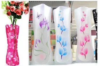 Yeni plastik PVC Katlanabilir Kırılmaz Çiçek Vazo,Yaratıcı ev eşyaları;tuhafiye ürünleri;Ev ve ofis dekoratif ürün