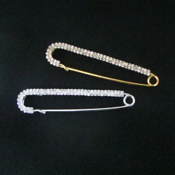 Parlak çift satır elmas cazibesi büyük pin broş Moda Takı aksesuar çok yeni 6Pcs