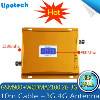 Diy Kit GSM 900Mhz 3G W-CDMA 2100Mhz Çift Bant Cep Telefonu Sinyal Güçlendirici GSM 900 UMTS 2100 LCD Ekran Sinyal Tekrarlayıcı