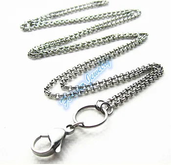 Sıcak Satış 10 adet çok 32 inç çelik Gümüş rolo zincir kayan madalyon zincir kolye zinciri paslanmaz/