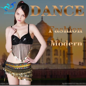 Bayanlar Oryantal Dans Kostüm Sütyen+Hip Eşarp Takım Elbise Bollywood Carnival Clubwear Sahne Performansı El Yapımı Payet Kıyafetler Ayarlayın