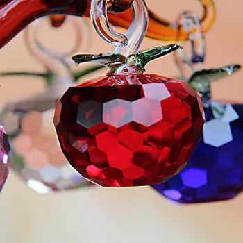 40mm Yeni Yıl Ağacı Kesme Kristal Bardak Elma Süsler Yapay zanaat Navidad Perde Ev natal dekor ev Asılı Noel