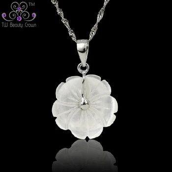 İnci Sıcak Satış Gerçek 925 Gümüş Doğal Anne Kadın Moda Takı İçin Kabuk Çiçek Kolye İnci