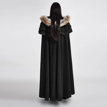 2018 Serseri Rave Gotik Erkek kadın Kış Sarayı Cosplay Ceket, Pelerin,Yünlü callor uzun pelerin ,Visual Kei Rock giyim