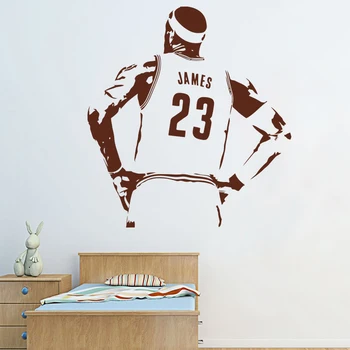 Nakliye çocuk odası için 2016 Yeni tasarım NBA James Duvar Sticker Vinil DİY ev dekorasyonu basketbolcu Çıkartmaları Spor Star ücretsiz